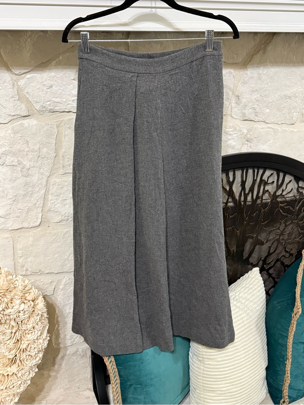 Massimo Dutti Gray Knit Midi Skirt